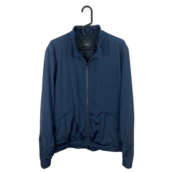 Theory Men’s Scotty Bevan Double Zip Front Jacket Windbreaker Navy Blue XL - Picture 2 of 11